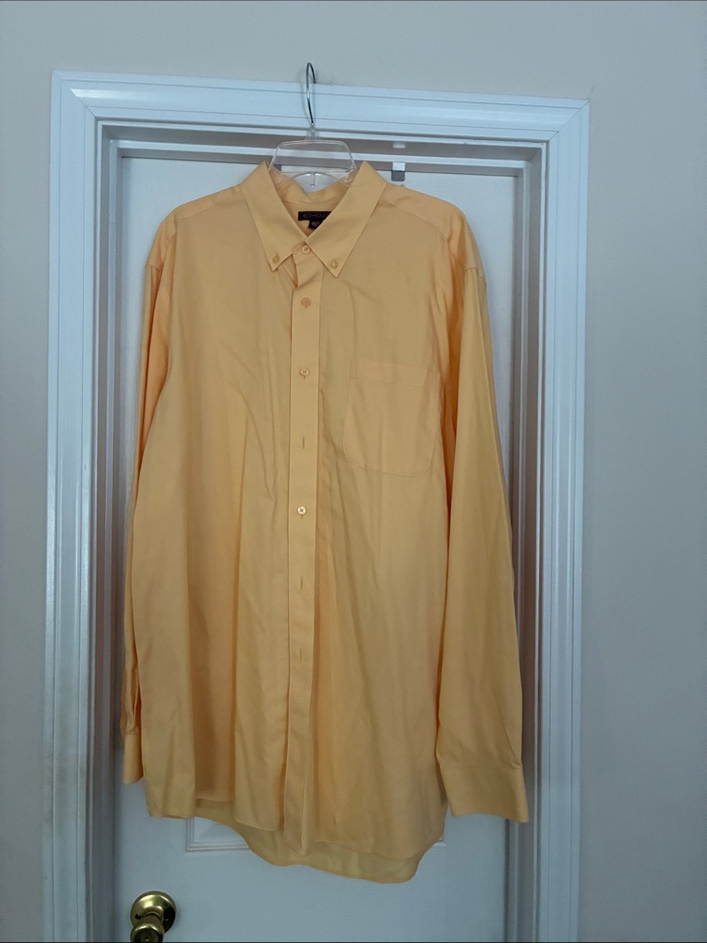 Men's 2XLT Red House Long-Sleeve Dress Shirt in Pale Yellow
